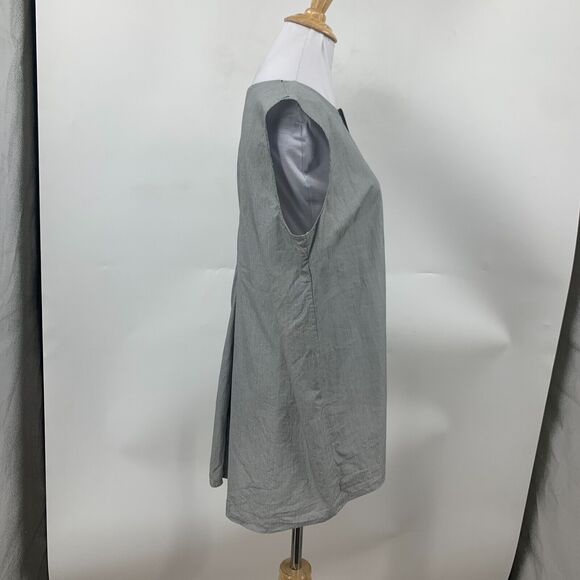 Elie Tahari Hidden Button Blouse Womens M Medium Black White Pin Stripe High Low - Picture 5 of 13